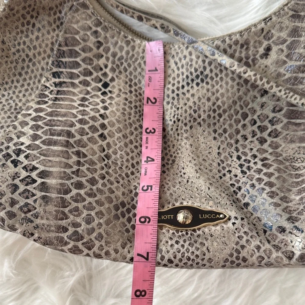 Elliott Lucca Snakeskin Pattern Leather Shoulder Bag - Picture 13 of 15